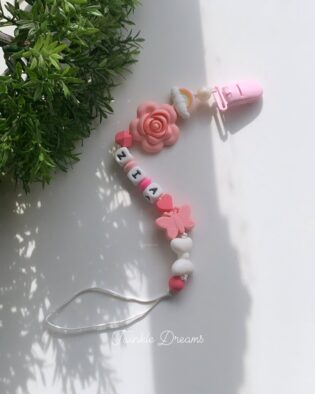 Rose pacifierclip