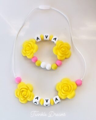 Yellow Rose necklace set