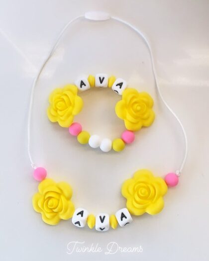 Yellow Rose necklace set