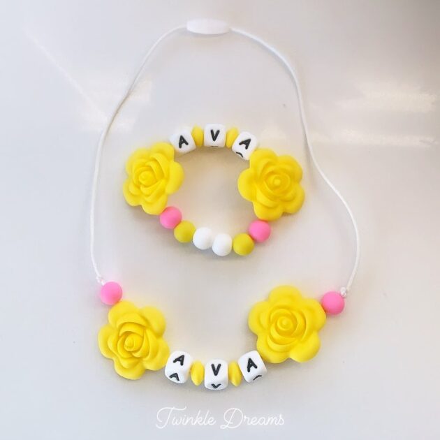 Yellow Rose necklace set