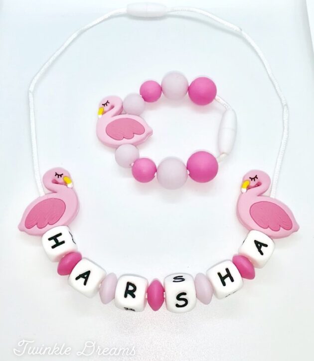 flamingo necklace set