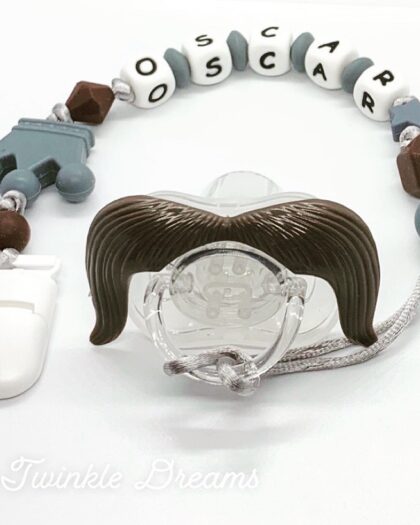 mustache pacifierclip